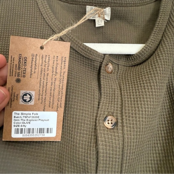 The Simple Folk The Explorer Playsuit in Olive - Picture 6 of 9